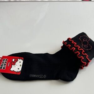 Sanrio Hello Kitty Black Socks with Red Trim